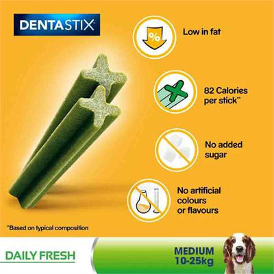 Pedigree Dentastix Fresh - Daily Oral Care for Medium Dogs (10-25kg) 28 Sticks