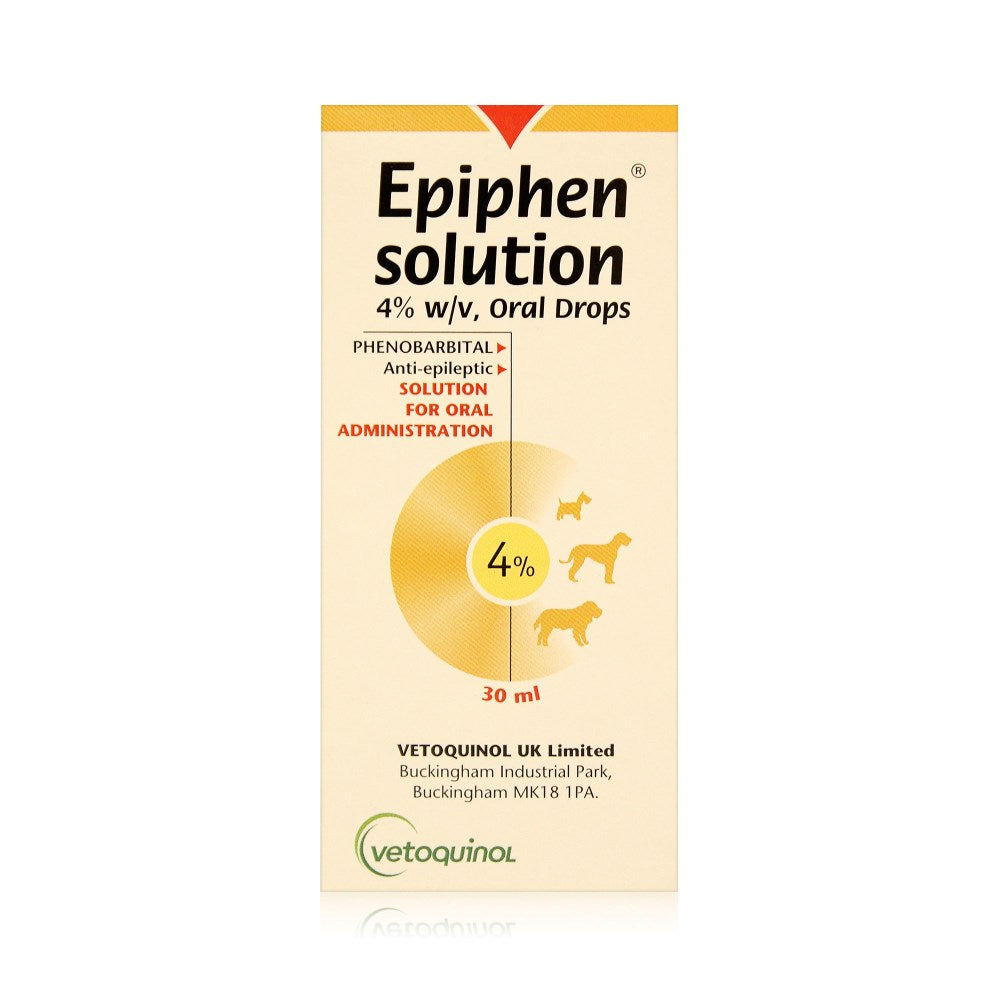 Epiphen Solution 4% w/v Oral Drops 30ml - antiepileptic prescription medicine for dogs