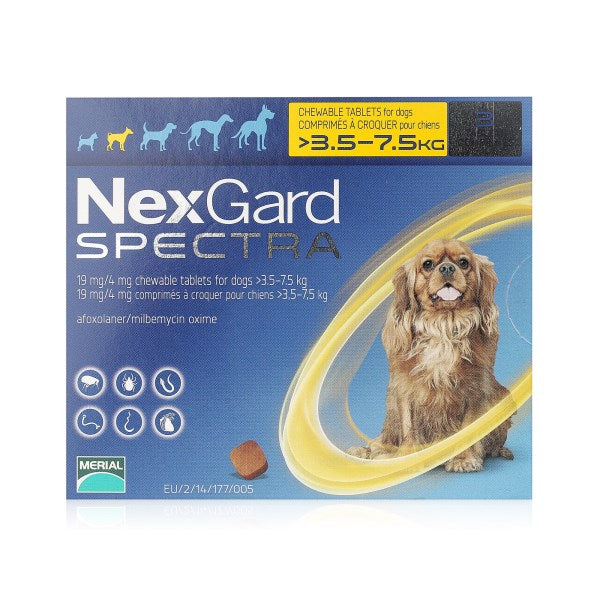 NexGard Spectra Chewable Tablets for Small Dogs3.5-7.5KG x 3