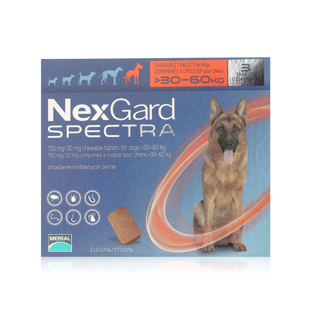 NexGard Spectra Chewable Tablets for Extra Large Dogs 30-60KG x 3