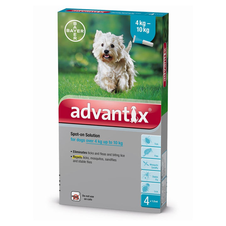 Advantix for Dogs Parasite Treatment Pack Of 4 Spot On Pipettes