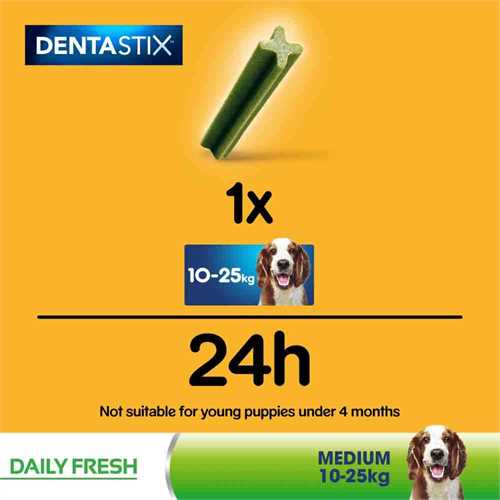 Pedigree Dentastix Fresh - Daily Oral Care for Medium Dogs (10-25kg) 28 Sticks