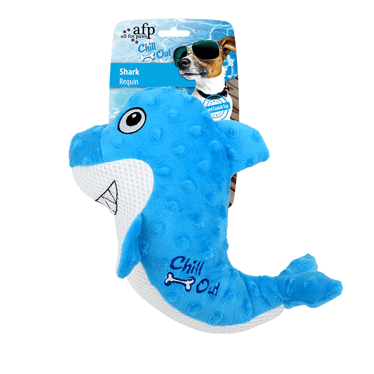 Cooling Toy For Dogs - Soak In Water & Play - All For Paws Chill Out Shark