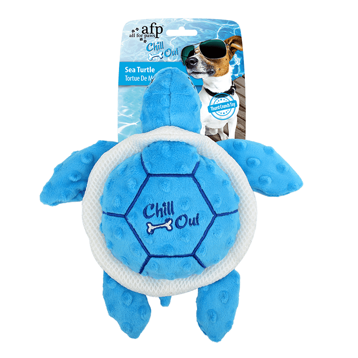 Cooling & Water Dispensing Toy For Dogs - All For Paws Chill Out Sea Turtle