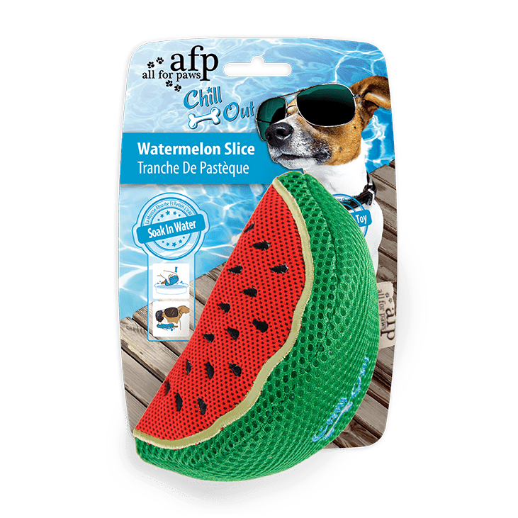 Cooling Toys For Dogs - Soak In Water & Play- All For Paws Chill Out Watermelon Slice