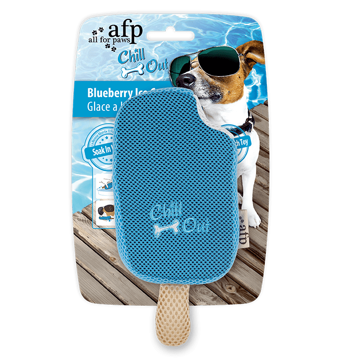 Cooling Crinkle/Squeak Toy - All For Paws Chill Out Blueberry Ice Cream