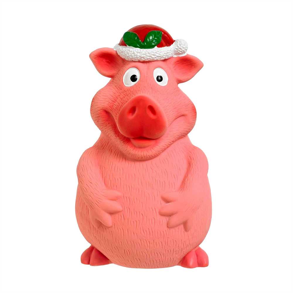 Good Boy Christmas Smiley Pig Dog Toy