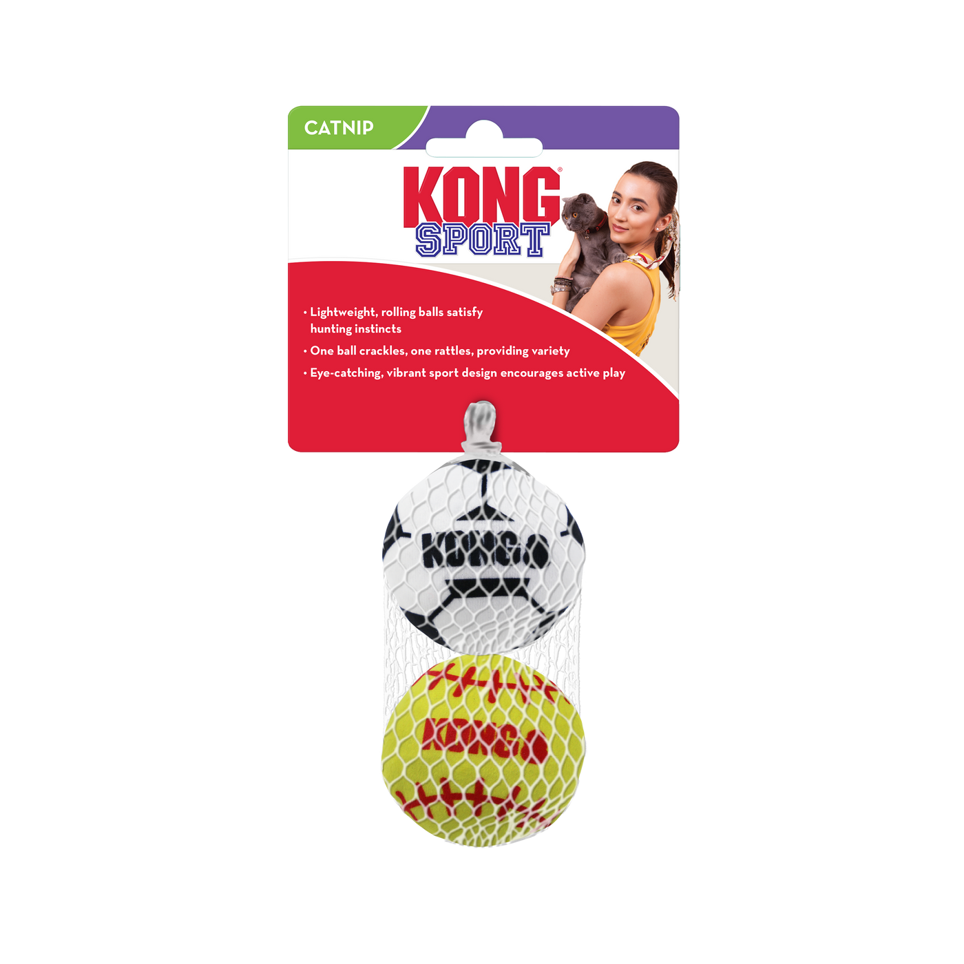 KONG Cat Sport Balls 2-pk Assorted