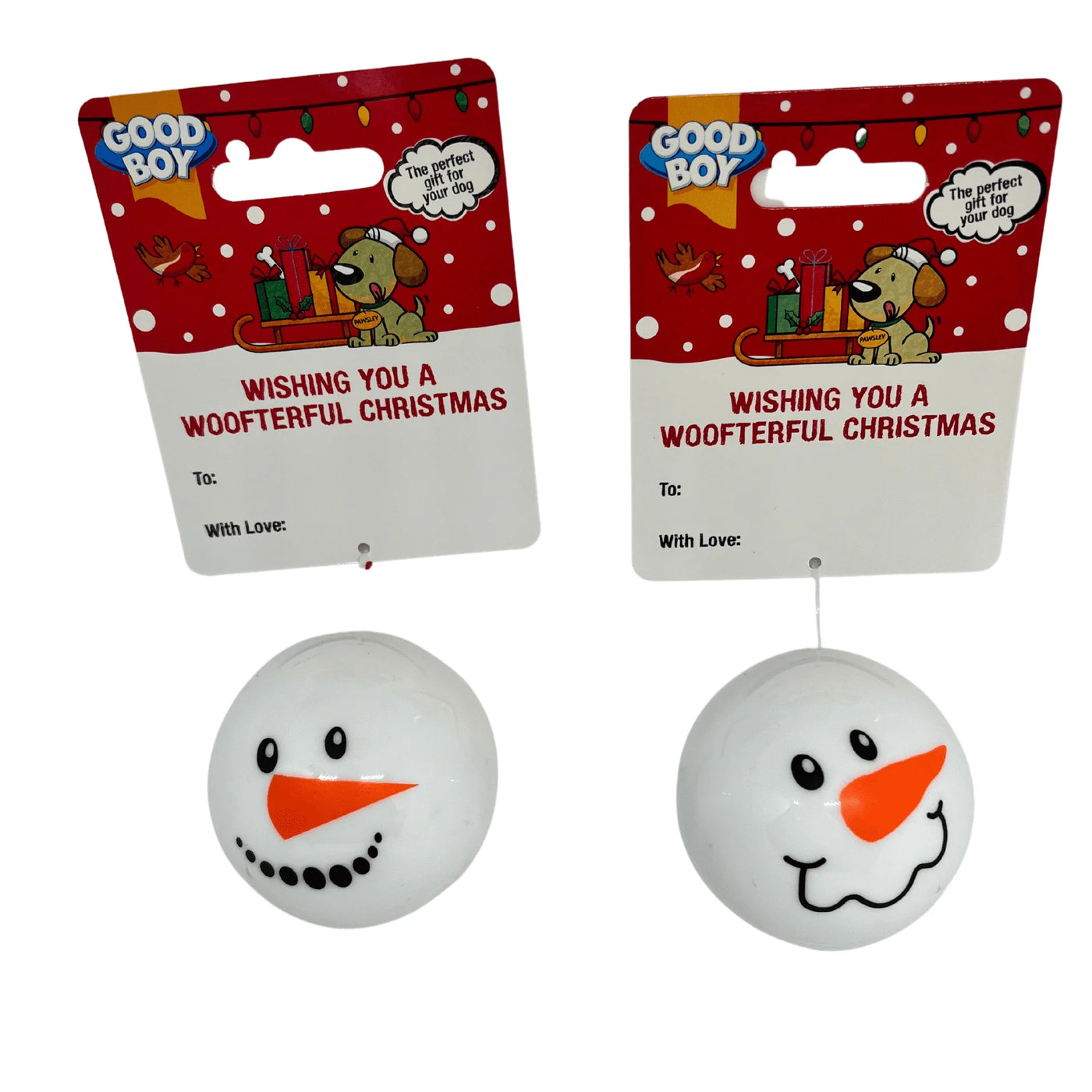 Good Boy Snowman Faceball Dog Toy