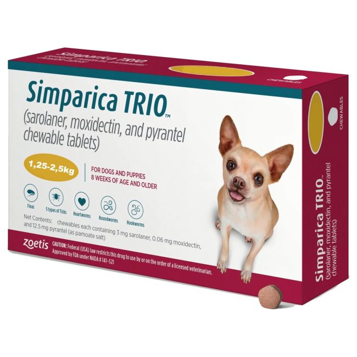 Simparica Trio Chewable Tablets For Dogs VetMediUK