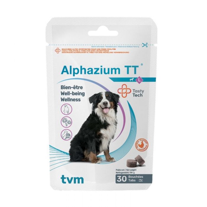 Alphazium TT for Cats and Dogs - Stress Daily Supplement - Pack of 30 Tabs (Sizes S/M/L)